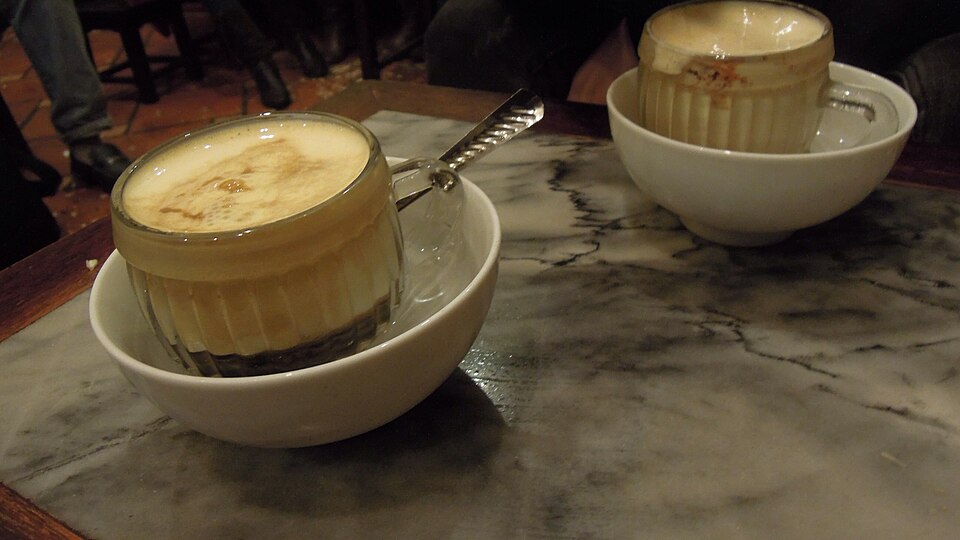 Egg coffee with whipped egg foam