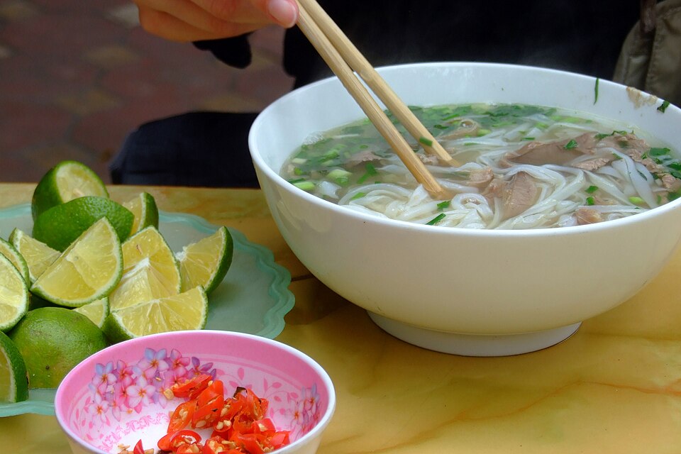 Pho bo, beef noodle soup, in Ha Noi